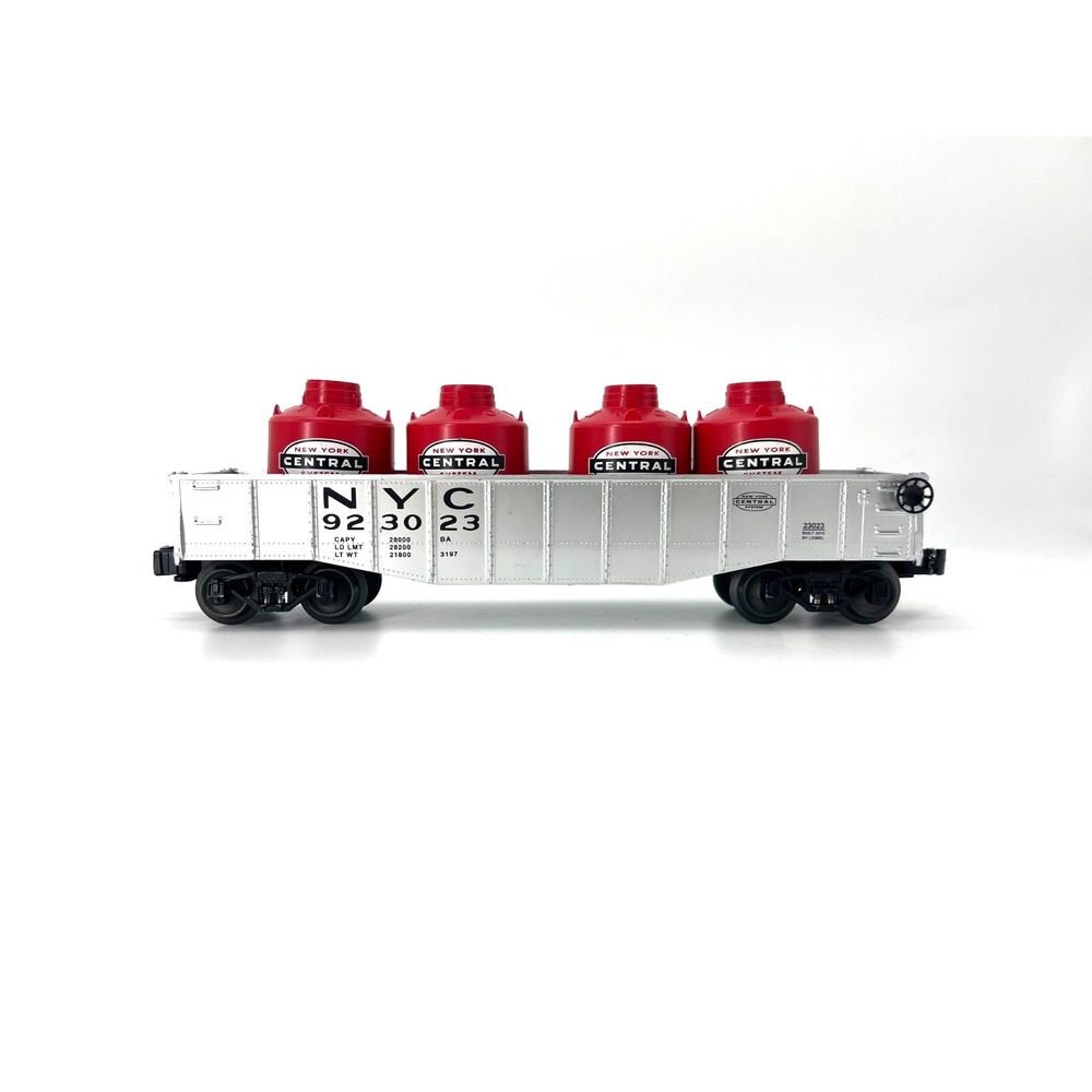 Lionel New York Central Flat Car O Gauge Freight  W/ Removable Tanks 1:48 Scale